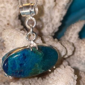 Rare Shattuckite handcrafted modern design Pendant